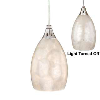   Pendant Lighting Fixture OR Track Light, Nickel, Natural Shell Glass