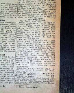 KENTUCKY DERBY Horse Racing Win ASSAULT Triple Crown Winner 1943 
