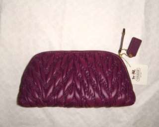NWT COACH Madison Quilted Chevron Nylon Cosmetic Bag Case 46592  