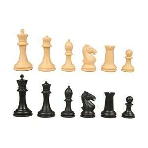  3 7/8 Hastings Black & Natural Chess Pieces Toys & Games