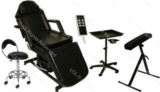TATTOO WHT HYDRAULIC MASSAGE TABLE BED CHAIR STOOL TRAY  