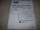 Ariens EZR Zero Turn Mower Owner/Operator Manual & Parts Manual