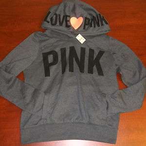 Victorias Secret LOVE PINK HEART HOOD V025 PULLOVER HOODIE Sweatshirt 