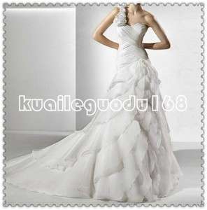 2012 HOT sale white organza multi layer one shoulder wedding bridal 