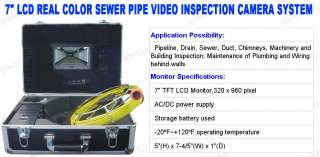 LCD COLOR SEWER 130ft. PIPE VIDEO INSPECTION CAMERA  