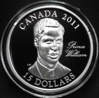 2011 Canada $15 Sterling Silver Coin   Prince William  