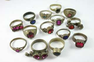 VINTAGE ETHNIC TRADITIONAL ALPAKA BELLY DANCE 14 RINGS  