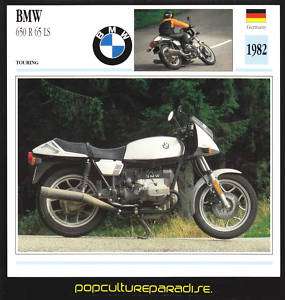 1982 BMW 650 R 65 LS R65LS MOTORCYCLE Picture SPEC CARD  