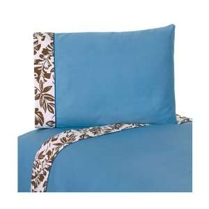  Surf Blue And Brown Twin Sheet Set