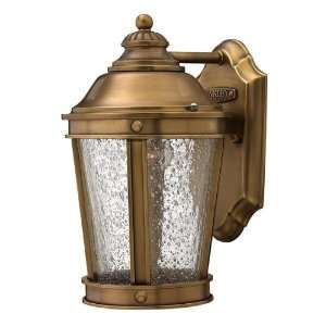   Wall Light in Natural Brass with Water Seedy glass