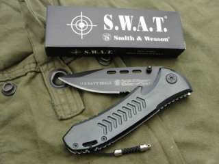 SMITH & WESSON US NAVY SEALS KNIFE. SERRATED EDGE, LINER LOCK SWAT 