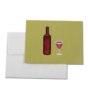  Wine Bottle and Glass Boxed Note Cards Health & Personal 