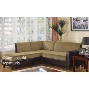  Sectional Sofa with Wooden Legs Brown Vinyl and Cocoa 