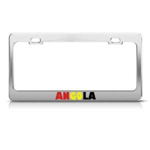  Angola Flag Country license plate frame Stainless Metal 
