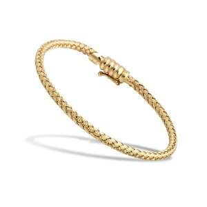  Yellow Gold Basket Weave Bracelet Jewelry