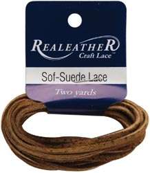 REALEATHER SOF SUEDE TOBACCO BROWN SUEDE LEATHER CRAFT LACE CORD 3/32 