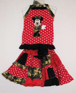 Custom boutique camo mouse twirl skirt halter set DIN  