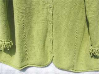Coldwater Creek Looped Fringe Artsy Cardigan Sweater  