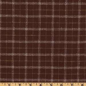  44 Wide Cozy Woven Flannel Plaid Brown Fabric By The 