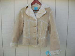   /Ladies NWT B. lucid Beige Soft Suede Leather Jacket Size S Small