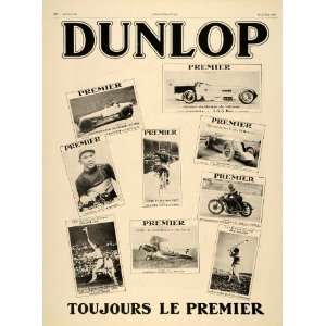  1928 Ad French Dunlop Sports Tires Racing Golf Premier 