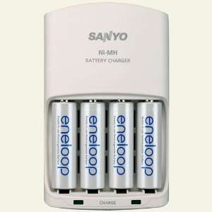  eneloop Battery Charger and Rechargeable Batteries, 4 slot 