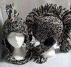100% Wool Nepal Mohawk Animal Cap Earmuff Plush Hat Beanie