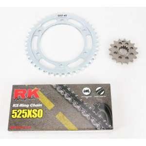  RK Chain and Sprocket Kit   OEM Gearing   Silver   525XSO 