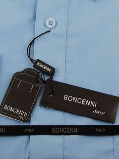 BONCENNI COTTON BUSINESS DRESS SHIRT 15.5 34/35 Lt BLUE  