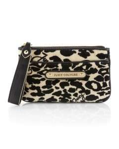 Juicy Couture Leopard Cheetah Velour Wristlet Clutch Purse NWT $58 