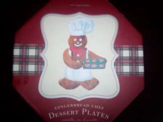 Williams Sonoma~GINGERBREAD CHEF PLATES/SPOONS~NEW~HTF~  