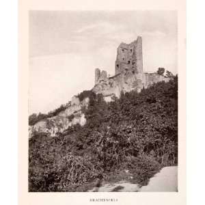   Siebengebirge Mountain Rhineland Ruins Fort   Original Halftone Print