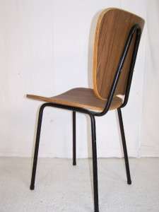 vintage retro dutch 1960s 70s desk office kitchen chair bent plywood 