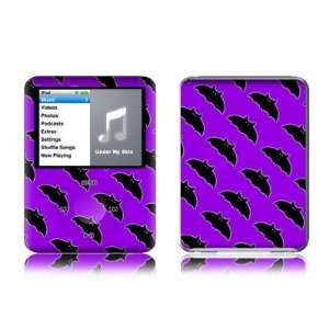 Batty (Purple Bat) Design Protective Decal Skin Sticker for Apple iPod 