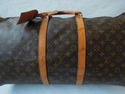   LV Louis Vuitton Monogram Canvas Leather Keepall 55 Travel bag Luggage