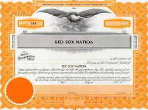 RED SOX NATION stock certificate  