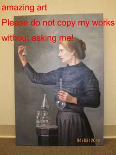 Original Chemistry Oil Painting on canvas Marie Curie  