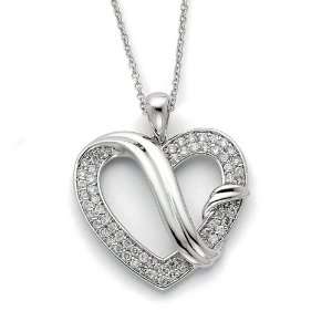  Sterling Silver CZ Forever Grateful 18 Inches Necklace 