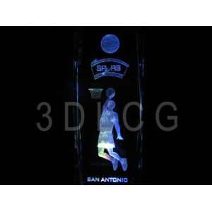  NBA San Antonio Spurs 3D Laser Etched Crystal 6 Inch FREE 