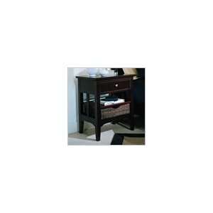   American Modern Maple Bedside Table in Deep Merlot Furniture & Decor