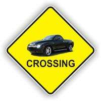CHEVY SSR BLACK TRUCK NOVELTY CROSSING SIGN POLY  