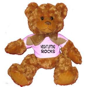   Weight Lifting Rocks Plush Teddy Bear with WHITE T Shirt Toys & Games