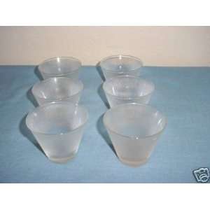  Set of 6 Fine Rib Glass Custard Cups 