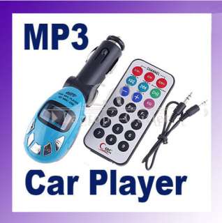 New Car Wireless FM Transmitter  Player Modulator USB SD Card Blue 