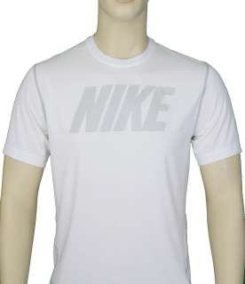 Nike Mens Pro Combat Dri Fit Cross Training Running Shirt White 