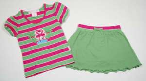 NEW GREGGY GIRL PINK FLAMINGO OUTFIT SHORTS TOP SZ 4T  