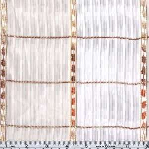  108 Window Sheer Lattice Sienna/Beige Fabric By The Yard 