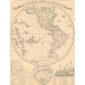  Mitchell 1886 Antique Map of the Western Hemisphere 
