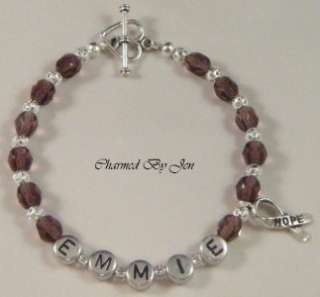 LUPUS Awareness PERSONALIZED Name Bracelet w/ Charm  