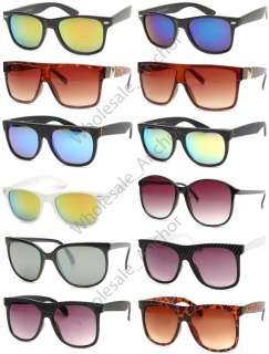 12  RETRO/FLAT TOP/MIRROR/OVERSIZED Wayfarer Sunglasses  